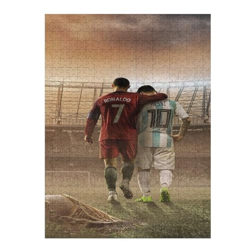 Puzzle Für Erwachsene 500 Teile Ronaldo Messi Puzzles 500 Teile Für Erwachsene Fußballspieler Wooden Puzzle Für Teenager Puzzlespiel Spielzeuggeschenk (52x38) cm von LOPUCK