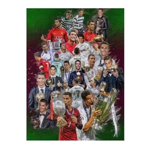 Puzzle Für Erwachsene 500 Teile Ronaldo Puzzles 500 Teile Für Erwachsene Fußballspieler Wooden Puzzle Für Teenager Puzzlespiel Spielzeuggeschenk (52x38) cm von LOPUCK