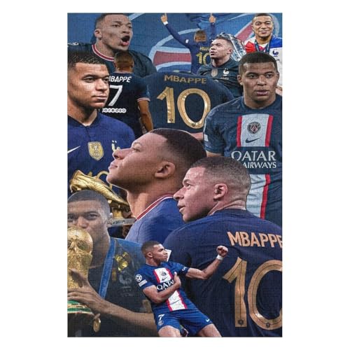 Puzzles 1000 Teile Mbappe Puzzle Erwachsene Puzzle Fußballspieler Puzzles Familie Dekoration Lernspiele Spielzeug (75x50) cm von LOPUCK