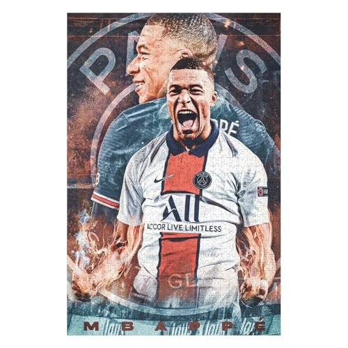 Puzzles 1000 Teile Mbappe Puzzle Erwachsene Puzzle Fußballspieler Puzzles Familie Dekoration Lernspiele Spielzeug (75x50) cm von LOPUCK