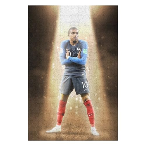 Puzzles 1000 Teile Mbappe Puzzle Erwachsene Puzzle Fußballspieler Wooden Puzzle Bildung Spiel Spielzeug Familie Dekoration (75x50) cm von LOPUCK