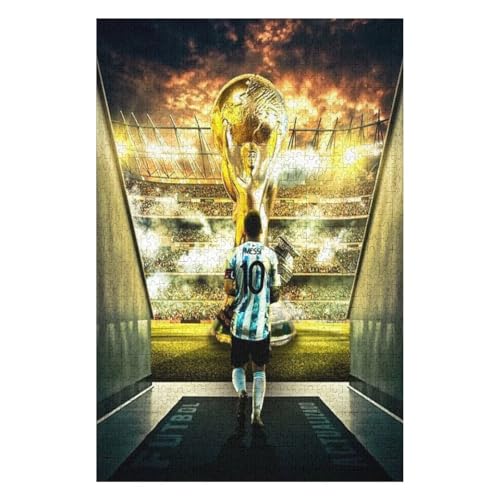 Puzzles 1000 Teile Messi Puzzle Erwachsene Puzzle Fußballspieler Puzzles Familie Dekoration Lernspiele Spielzeug (75x50) cm von LOPUCK