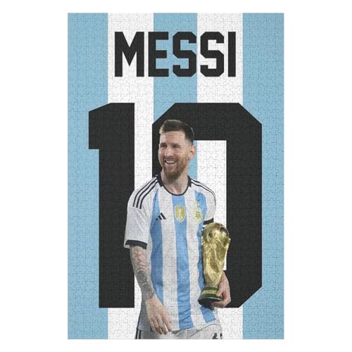 Puzzles 1000 Teile Messi Puzzle Erwachsene Puzzle Schwierigkeitsgrad Puzzle Fußballspieler Puzzles Lernspiel Spielzeug Familie Dekoration (75x50) cm von LOPUCK