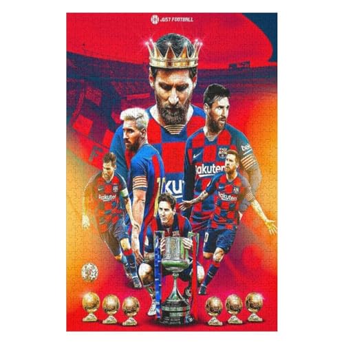 Puzzles 1000 Teile Messi Puzzle Erwachsene Puzzle Schwierigkeitsgrad Puzzle Fußballspieler Puzzles Lernspiel Spielzeug Familie Dekoration (75x50) cm von LOPUCK