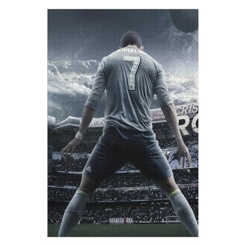 Puzzles 1000 Teile Ronaldo Puzzle Erwachsene Puzzle Fußballspieler Puzzles Familie Dekoration Lernspiele Spielzeug (75x50) cm von LOPUCK