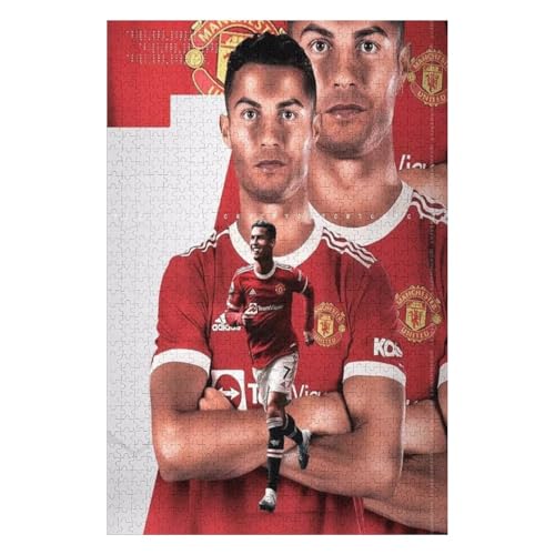 Puzzles 1000 Teile Ronaldo Puzzle Erwachsene Puzzle Fußballspieler Puzzles Familie Dekoration Lernspiele Spielzeug (75x50) cm von LOPUCK