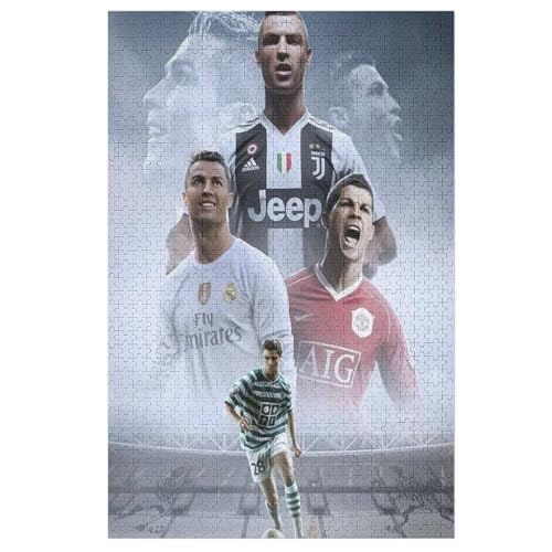 Puzzles 1000 Teile Ronaldo Puzzle Erwachsene Puzzle Schwierigkeitsgrad Puzzle Fußballer Puzzles Lernspiel Spielzeug Familie Dekoration 1000 PCS von LOPUCK