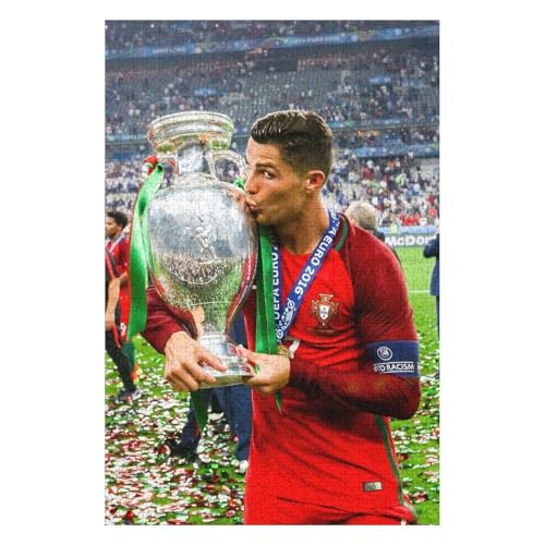 Puzzles 1000 Teile Ronaldo Puzzle Erwachsene Puzzle Schwierigkeitsgrad Puzzle Fußballspieler Puzzles Lernspiel Spielzeug Familie Dekoration (75x50) cm von LOPUCK