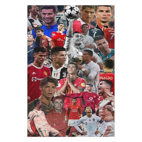 Puzzles 1000 Teile Ronaldo Puzzle Erwachsene Puzzle Schwierigkeitsgrad Puzzle Fußballspieler Puzzles Lernspiel Spielzeug Familie Dekoration (75x50) cm von LOPUCK