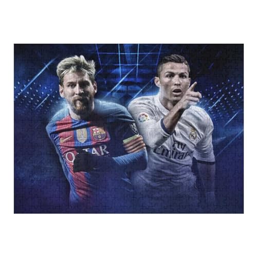 Puzzles 500 Teile Ronaldo & Messi Puzzle Erwachsene Puzzle Schwierigkeitsgrad Puzzle Soccer Player Puzzles Lernspiel Spielzeug Familie Dekoration 500 PCS von LOPUCK