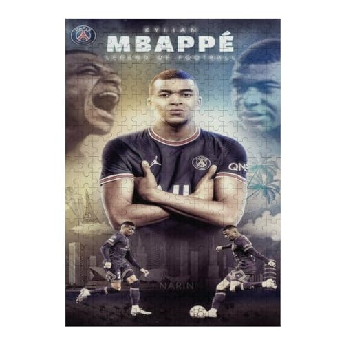 Puzzles Für Erwachsene 300-teiliges Mbappe Puzzle Fußballspieler Wooden Puzzle 300-teiliges Puzzle Für Erwachsene (40x28) cm von LOPUCK