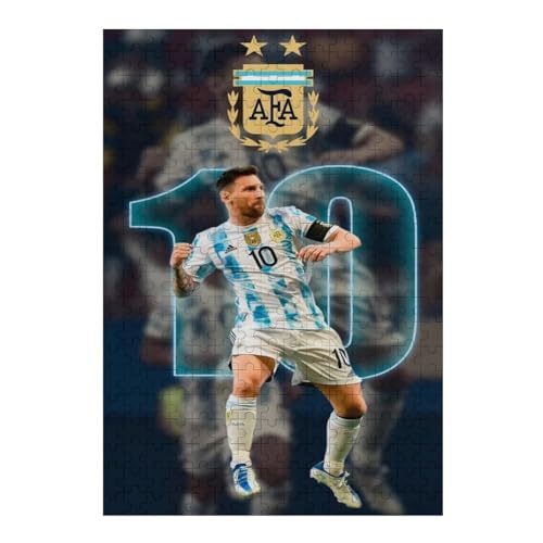 Puzzles Für Erwachsene 300-teiliges Messi Puzzle Fußballspieler Wooden Puzzle 300-teiliges Puzzle Für Erwachsene (40x28) cm von LOPUCK