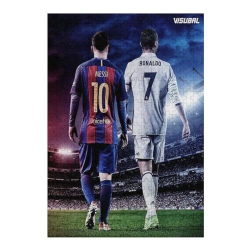 Puzzles Für Erwachsene 300-teiliges Ronaldo Messi Puzzle Fußballspieler Wooden Puzzle 300-teiliges Puzzle Für Erwachsene (40x28) cm von LOPUCK