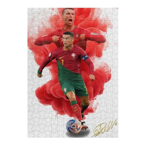 Puzzles Für Erwachsene 300-teiliges Ronaldo Puzzle Fußballspieler Wooden Puzzle 300-teiliges Puzzle Für Erwachsene (40x28) cm von LOPUCK