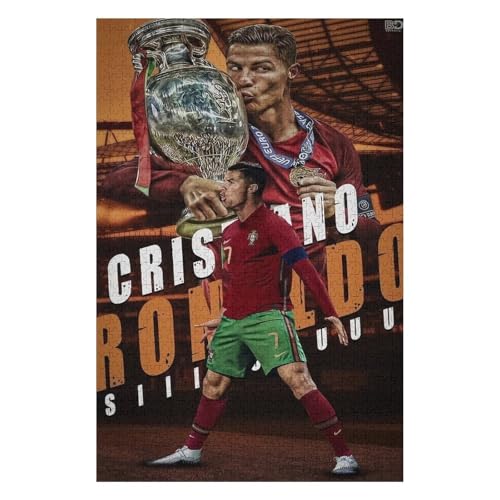 Ronaldo 1000 Teile Puzzle Puzzle Erwachsene Puzzles Fußballspieler Wooden Puzzles Familie Dekoration Bildung Spiel Spielzeug (75x50) cm von LOPUCK