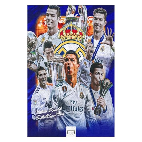 Ronaldo 1000-teiliges Puzzle Für Erwachsene - Wooden Puzzles 1000-teiliges Puzzle Für Erwachsene | Rätsel (75x50) cm von LOPUCK