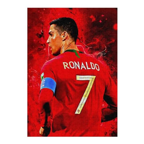 Ronaldo 300 Teile Puzzle Puzzle Erwachsene Puzzles Fußballspieler Wooden Puzzles Familie Dekoration Bildung Spiel Spielzeug (40x28) cm von LOPUCK