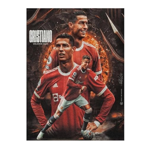 Ronaldo 500 Teile Puzzle Puzzle Erwachsene Puzzles Fußballspieler Wooden Puzzles Familie Dekoration Bildung Spiel Spielzeug (52x38) cm von LOPUCK