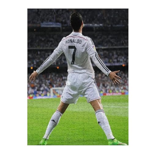 Ronaldo 500 Teile Puzzles Für Erwachsene Puzzles Fußballspieler Wooden Puzzles Schwieriges Und Herausforderndes Spiel (52x38) cm von LOPUCK