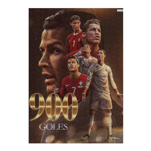 Ronaldo 900 Goals Erwachsene Puzzles Puzzle 300 Teile Puzzles Fußballspieler Puzzle Lernspiel Spielzeug Familiendekoration (40x28) cm von LOPUCK