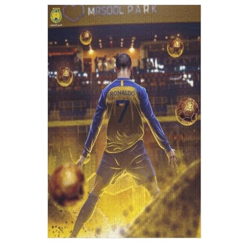 Ronaldo Al NASSR 1000 Teile Puzzle Puzzle Erwachsene Puzzles Fußballer Wooden Puzzles Familie Dekoration Bildung Spiel Spielzeug 1000 PCS von LOPUCK