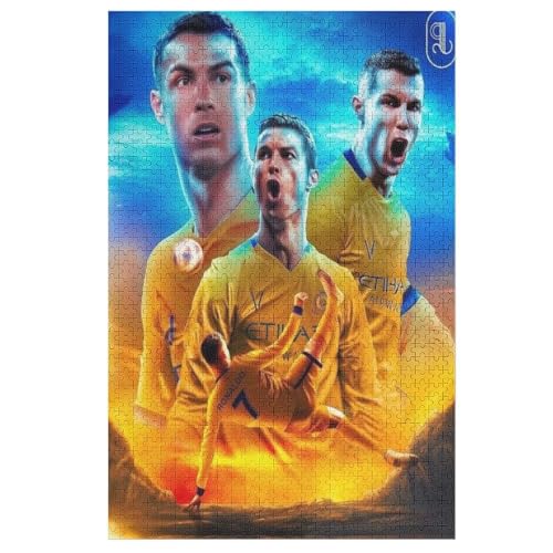 Ronaldo Al NASSR Erwachsene Kinder Puzzles Puzzle 1000 Teile Puzzles Fußballspieler Puzzle Lernspiel Spielzeug Familiendekoration 1000 PCS von LOPUCK