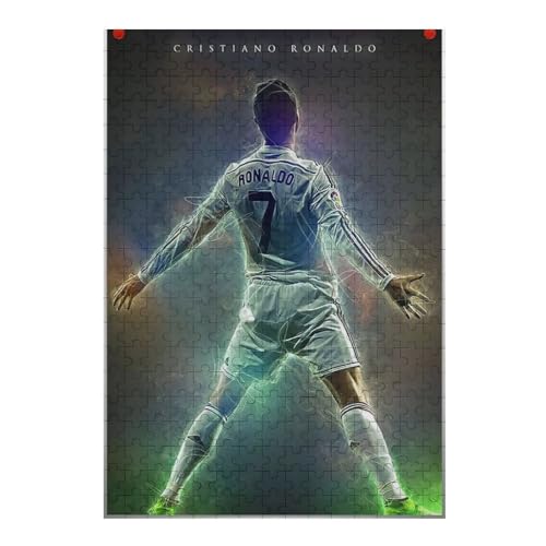 Ronaldo Erwachsene Puzzles Puzzle 300 Teile Puzzles Fußballspieler Puzzle Lernspiel Spielzeug Familiendekoration (40x28) cm von LOPUCK