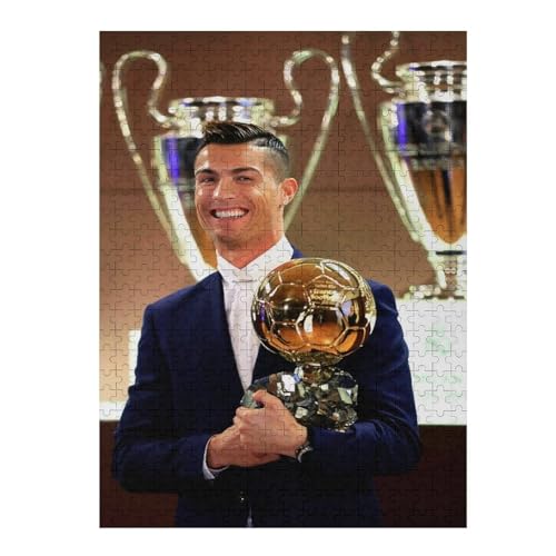 Ronaldo Erwachsene Puzzles Puzzle 500 Teile Puzzles Fußballspieler Puzzle Lernspiel Spielzeug Familiendekoration (52x38) cm von LOPUCK