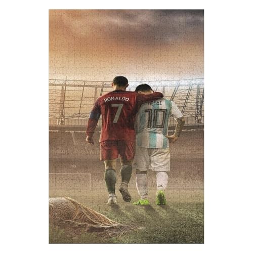 Ronaldo Messi 1000-teiliges Puzzle Für Erwachsene - Wooden Puzzles 1000-teiliges Puzzle Für Erwachsene | Rätsel (75x50) cm von LOPUCK