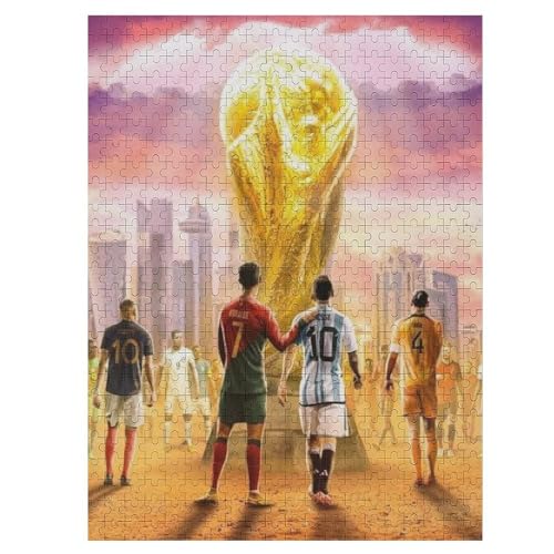 Ronaldo Messi 500 Teile Puzzle Puzzle Erwachsene Puzzles Fußballer Wooden Puzzles Familie Dekoration Bildung Spiel Spielzeug 500 PCS von LOPUCK