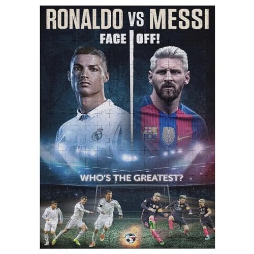 Ronaldo Messi Erwachsene Puzzle 300 Teile Puzzle Fußballer Wooden Puzzle Lernspielzeug Spiel Familiendekoration 300 PCS von LOPUCK