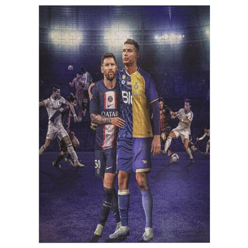 Ronaldo Messi Erwachsene Puzzle 300 Teile Puzzle Fußballer Wooden Puzzle Lernspielzeug Spiel Familiendekoration 300 PCS von LOPUCK