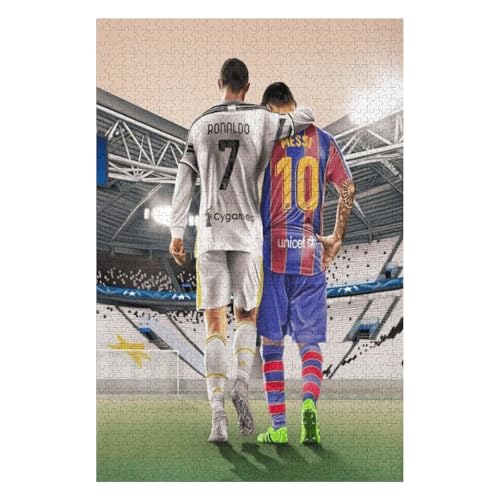 Ronaldo Messi Puzzle - Puzzles Für Erwachsene 1000 | Wooden Puzzles 1000 Teile Für Erwachsene | Rätsel | Rätsel (75x50) cm von LOPUCK