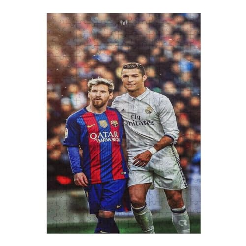 Ronaldo Messi Puzzles Für Erwachsene 300-teilige Puzzles 300-teilige Puzzles Für Erwachsene Wooden Puzzlespiele Spielzeug Geschenk Für Heimtextilien (40x28) cm von LOPUCK