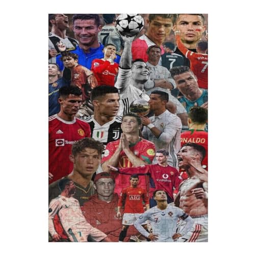 Ronaldo Puzzle Für Erwachsene 300 Teile Wooden Puzzles Für Großes Puzzle Familie Herausfordernde Spiele Unterhaltung Spielzeug Geschenke Puzzles (40x28) cm von LOPUCK