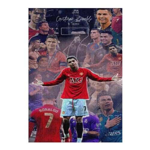 Ronaldo Puzzle Für Erwachsene 300 Teile Wooden Puzzles Für Großes Puzzle Familie Herausfordernde Spiele Unterhaltung Spielzeug Geschenke Puzzles (40x28) cm von LOPUCK