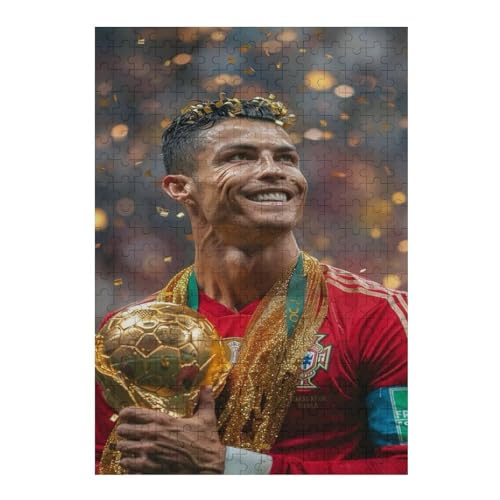 Ronaldo Puzzles 300 Teile Puzzle Jungen Und Mädchen Puzzle Fußballspieler Puzzles Lernspiele Spielzeug Familiendekoration (40x28) cm von LOPUCK