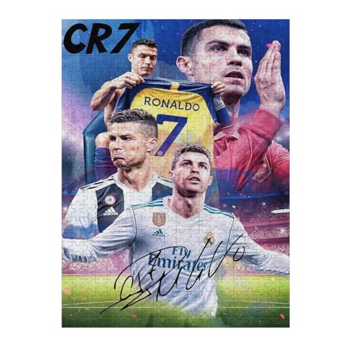 Ronaldo Puzzles 500 Teile Puzzle Jungen Und Mädchen Puzzle Fußballspieler Puzzles Lernspiele Spielzeug Familiendekoration (52x38) cm von LOPUCK