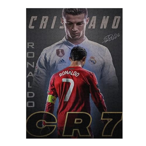 Ronaldo Puzzles 500 Teile Puzzle Jungen Und Mädchen Puzzle Fußballspieler Puzzles Lernspiele Spielzeug Familiendekoration (52x38) cm von LOPUCK