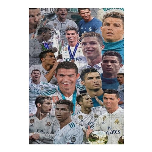 Ronaldo300 Puzzleteile Puzzle Erwachsene Puzzle Schwierigkeitsgrad Puzzle Fußballspieler Wooden Puzzles Lernspielzeug Spiel (40x28) cm von LOPUCK