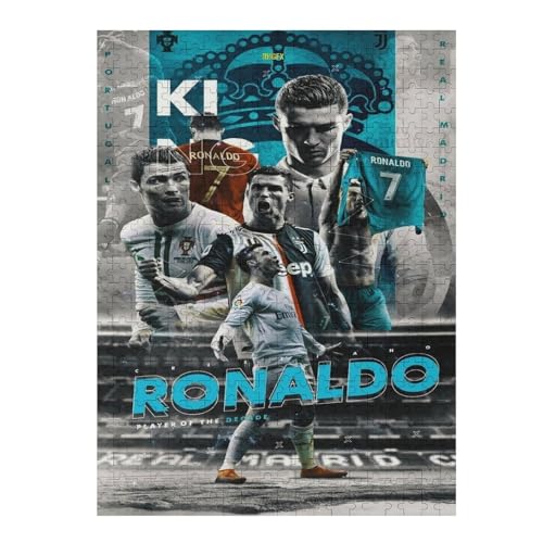 RonaldoWooden Puzzles Für Erwachsene 500 Teile Fußballspieler Puzzle Für Erwachsene 500 Teile Für Familienspiel Teenager Puzzle (52x38) cm von LOPUCK