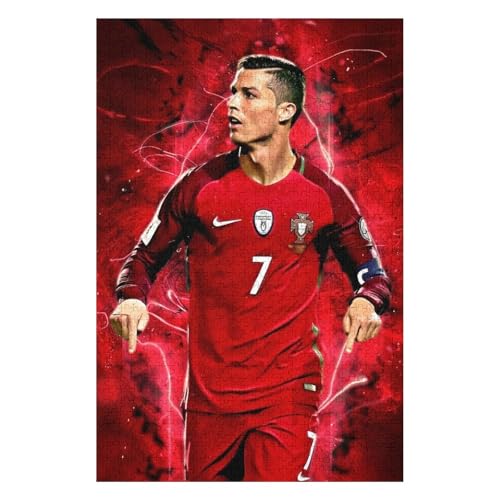 Teens Kids Puzzle Jigsaw 1000 Pieces Jigsaw Ronaldo Jigsaw, Fußballspieler Jigsaw Educational Game Toy Family Decoration (75x50) cm von LOPUCK