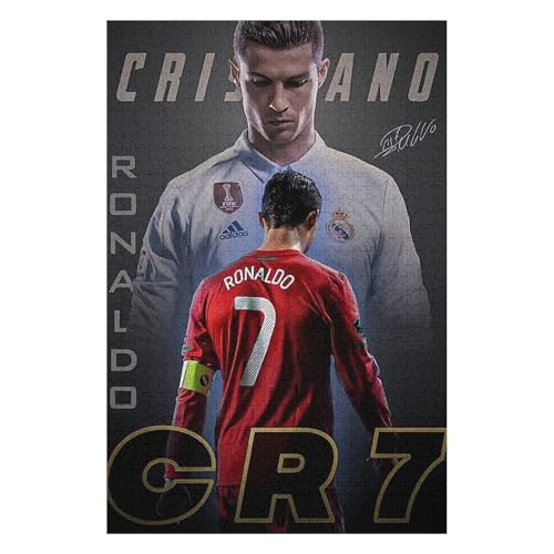 Teens Kids Puzzle Jigsaw 1000 Pieces Jigsaw Ronaldo Jigsaw, Fußballspieler Jigsaw Educational Game Toy Family Decoration (75x50) cm von LOPUCK