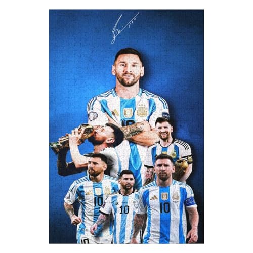 Wooden Puzzle 1000 Teile Messi Puzzle Erwachsene Puzzles Fußballspieler Puzzle Bildung Spielzeug Spiel Familie Dekoration (75x50) cm von LOPUCK