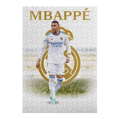 Wooden Puzzle 300 Teile Mbappe Madrid Puzzle Erwachsene Puzzles Fußballspieler Puzzle Bildung Spielzeug Spiel Familie Dekoration (40x28) cm von LOPUCK