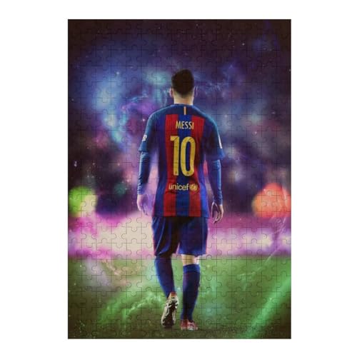 Wooden Puzzle 300 Teile Messi Puzzle Erwachsene Puzzles Fußballspieler Puzzle Bildung Spielzeug Spiel Familie Dekoration (40x28) cm von LOPUCK