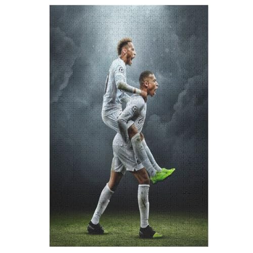 Wooden Puzzles 1000 Teile Messi Neymar Mbappe Puzzle Erwachsene Puzzle Schwierigkeitsgrad Puzzle Fußballer Puzzle Lernspiel Spielzeug 1000 PCS von LOPUCK