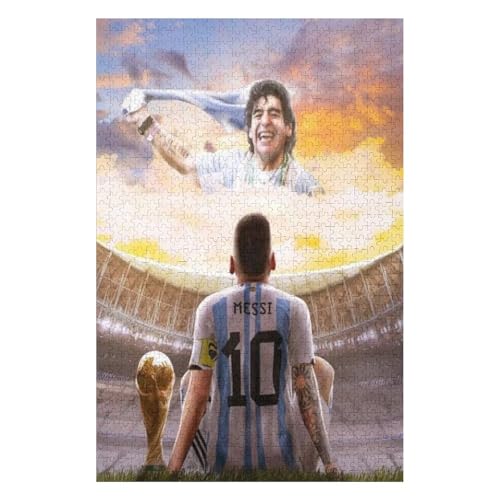 Wooden Puzzles 1000 Teile Messi Puzzle Erwachsene Puzzle Schwierigkeitsgrad Puzzle Fußballspieler Puzzle Lernspiel Spielzeug (75x50) cm von LOPUCK