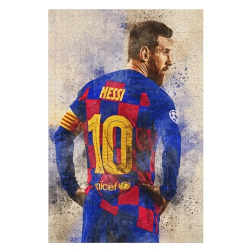 Wooden Puzzles 1000 Teile Messi Puzzle Erwachsene Puzzle Schwierigkeitsgrad Puzzle Fußballspieler Puzzle Lernspiel Spielzeug (75x50) cm von LOPUCK