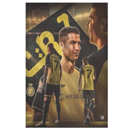 Wooden Puzzles 1000 Teile Ronaldo Al NASSR Puzzle Erwachsene Puzzle Schwierigkeitsgrad Puzzle Fußballer Puzzle Lernspiel Spielzeug 1000 PCS von LOPUCK